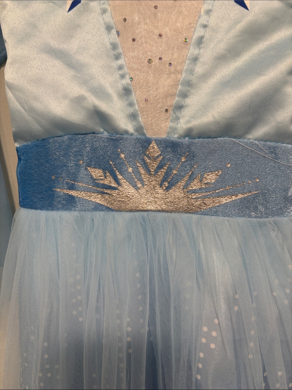 Girls Light Blue Sparkle Princess Costume Dress - Picture 7 of 7